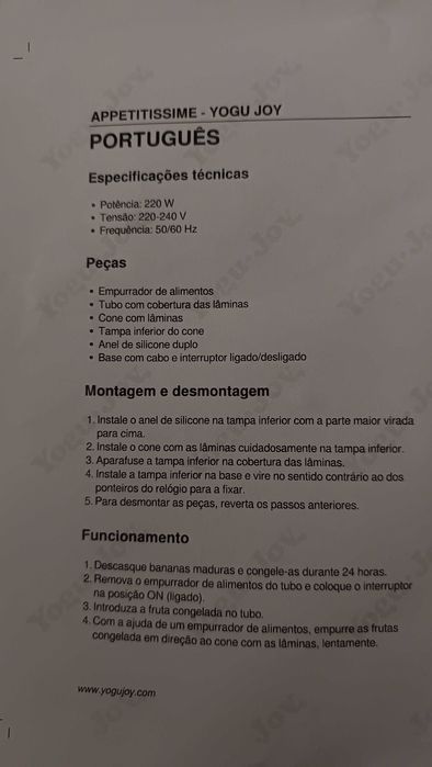 Máquina de gelados yonanas
