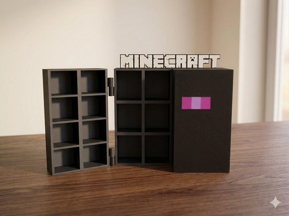 Półka Minecraft Enderman OTWIERANA na figurki Kinder Joy!