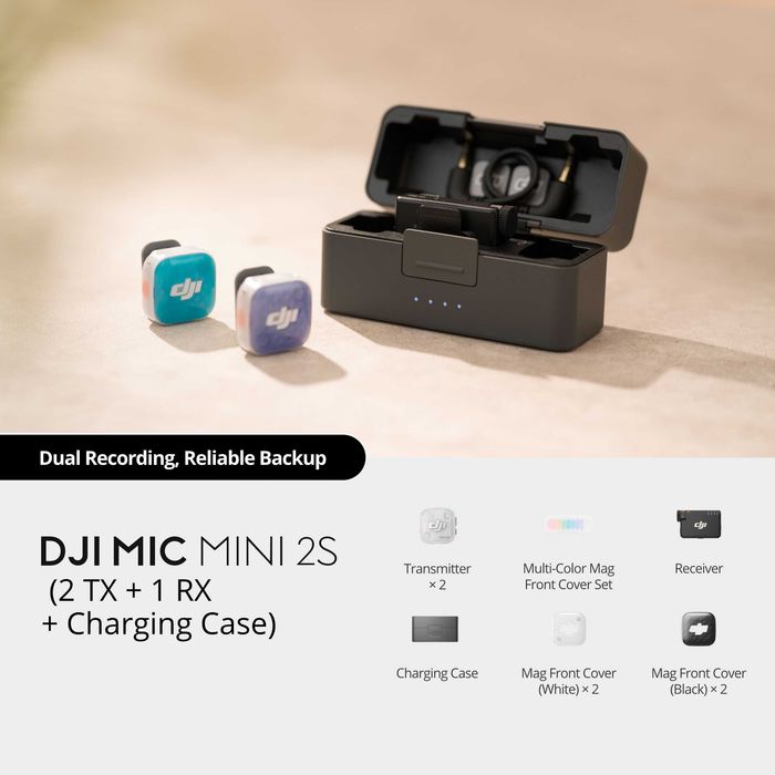 DJI Mic Mini 2S | 2 TX + 1 RX + Charging Case | SELADO | 3 ANOS DE GARANTIA
