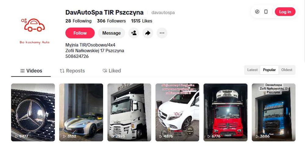 Myjnia Tir/Osobowe/4x4 Pszczyna