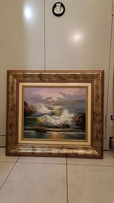 moldura com pintura a óleo original