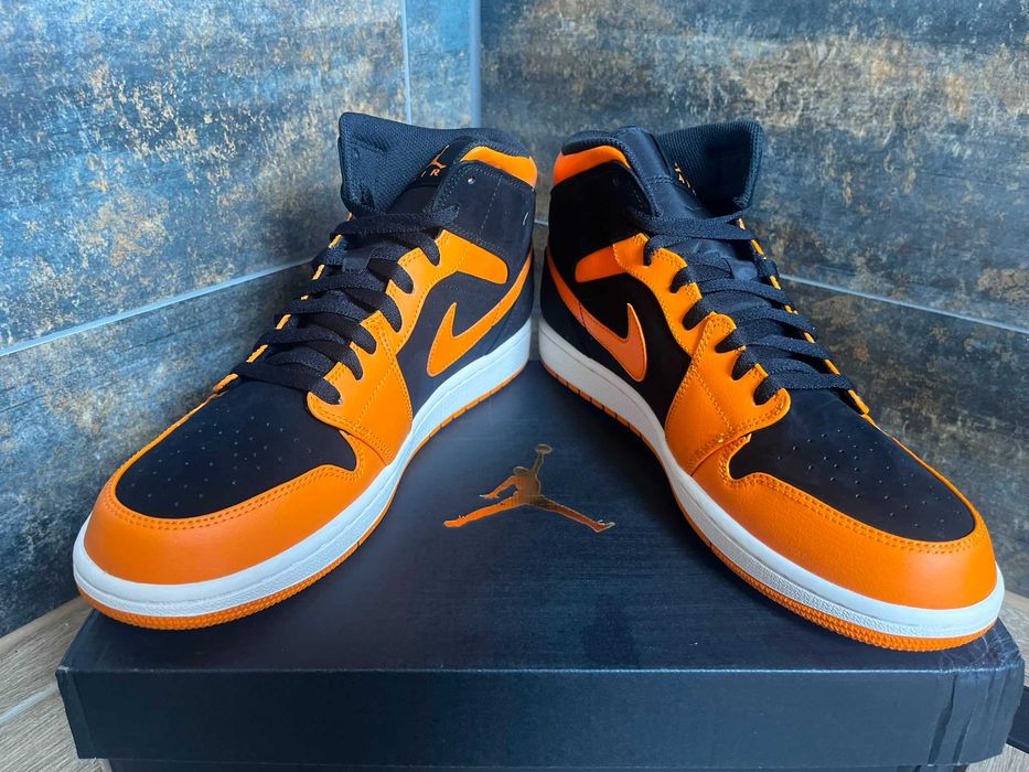 Air Jordan 1 Mid Black Orange Peel R. 44 / 28 cm NOWE 100% ORYGINAŁ