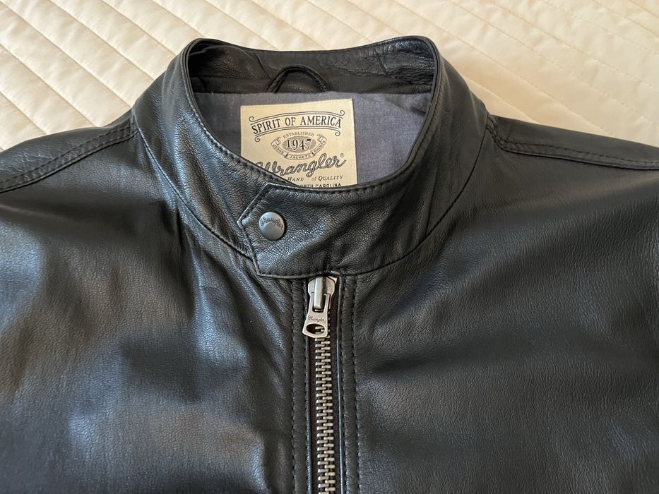 Kurtka skórzana Wrangler ze stójką XXL