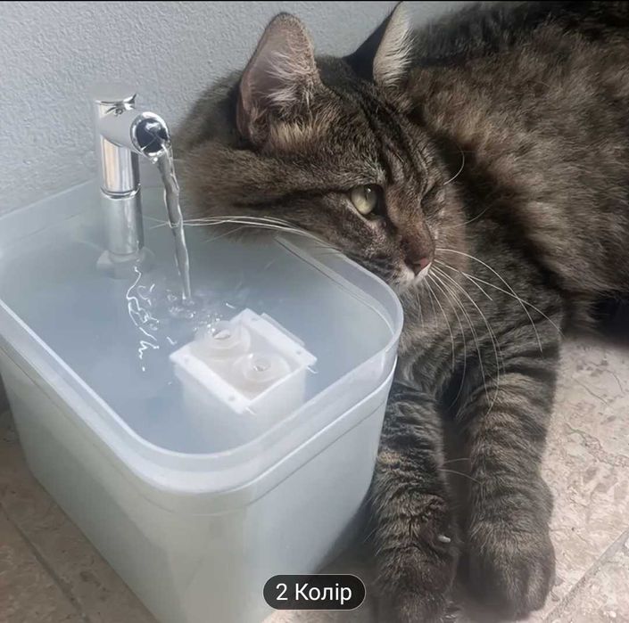 Автоматичний фонтан для води для котів з живленням через USB(поїлка)