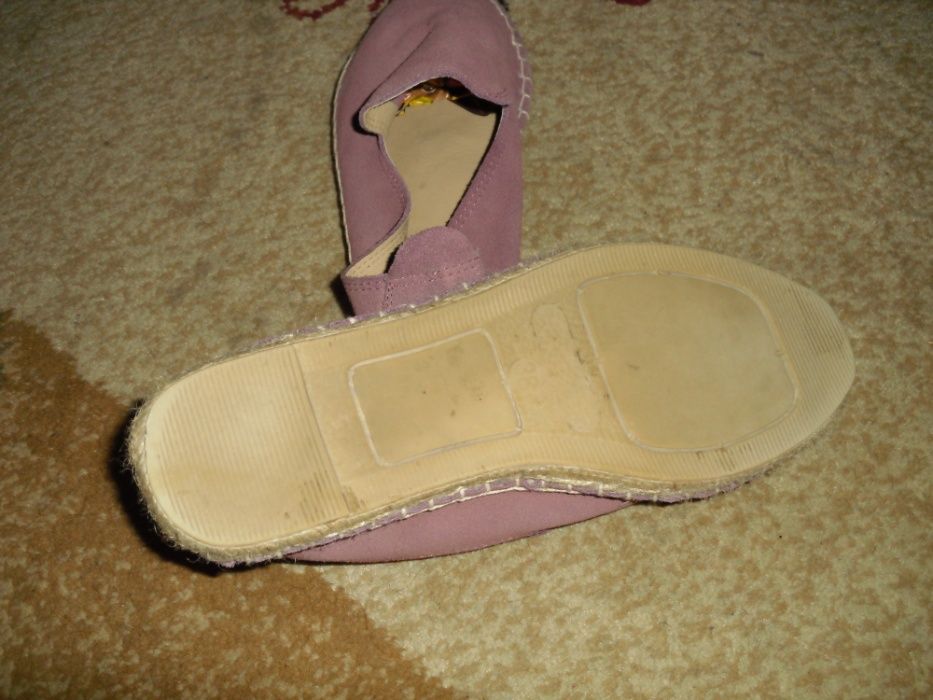 Buciki- espadryle, skóra zamsz R.38.