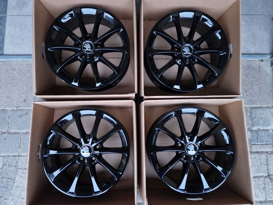 Alufelgi 17 5x112 Skoda Octavia Kodiaq Superb Yeti Karoq Czarne ! 626#