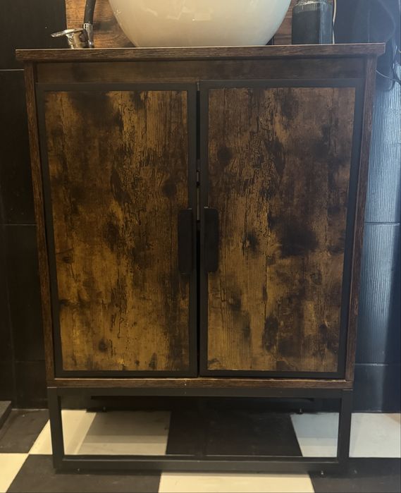 Szafka industrialna loftowa wąska łazienkowa stojąca płytka pod zlew