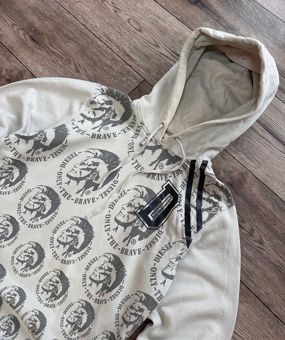 Bluza z kapturem DIESEL logo męska casual bawełna r. L