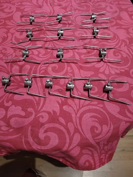 Gancho/Garfo simples e duplo em INOX com parafuso para veio de 12