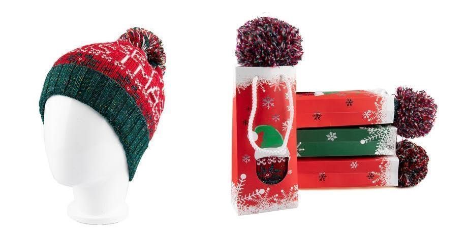 Шапка зимняя теплая зеленая красная белая женская мужская Новогодняя