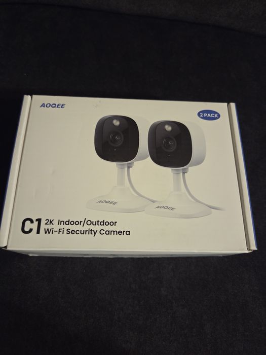Zestaw 2X Kamera wewnętrzna zewnętrzna 2K IP65 AOQEE C1 WiFi Tryb Noc