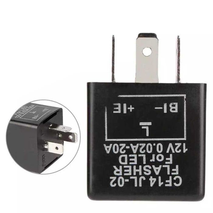 Relé de piscas 3 pinos 12V universal - LED e lâmpadas convencionais