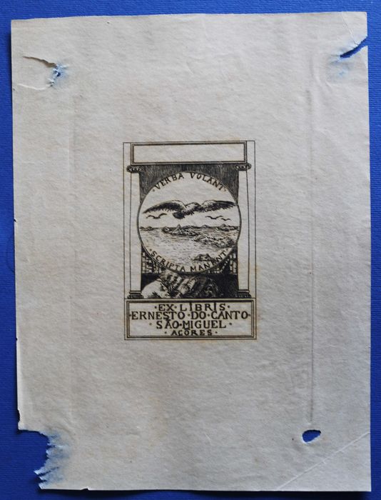Soberbo Ex-Libris de Ernesto do Canto, São Miguel, Açores