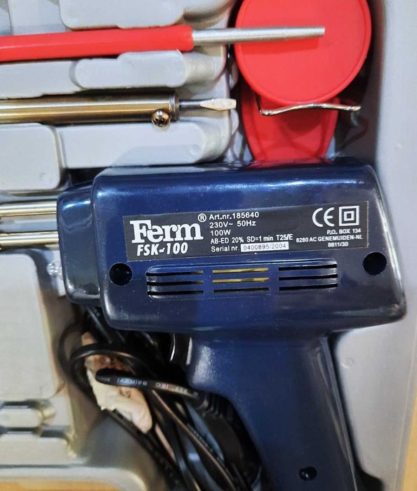 Электропаяльник FSK-100 Ferm Набор для паяльных работ кейс, Нидерланды