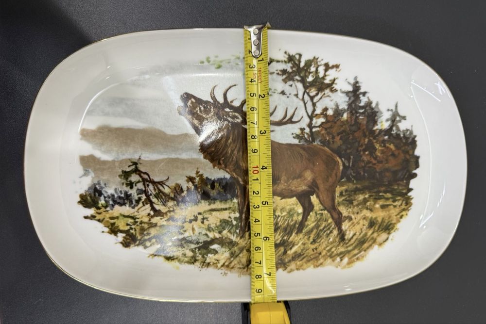 Фарфоровый столовый сервиз Wunsiedel GDR Германия мотив охота