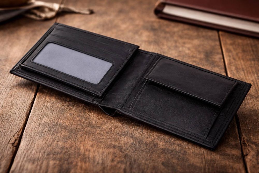Portfel męski skórzany czarny