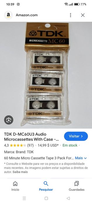 Micro Cassette Tape Pack 3 novas e embaladas