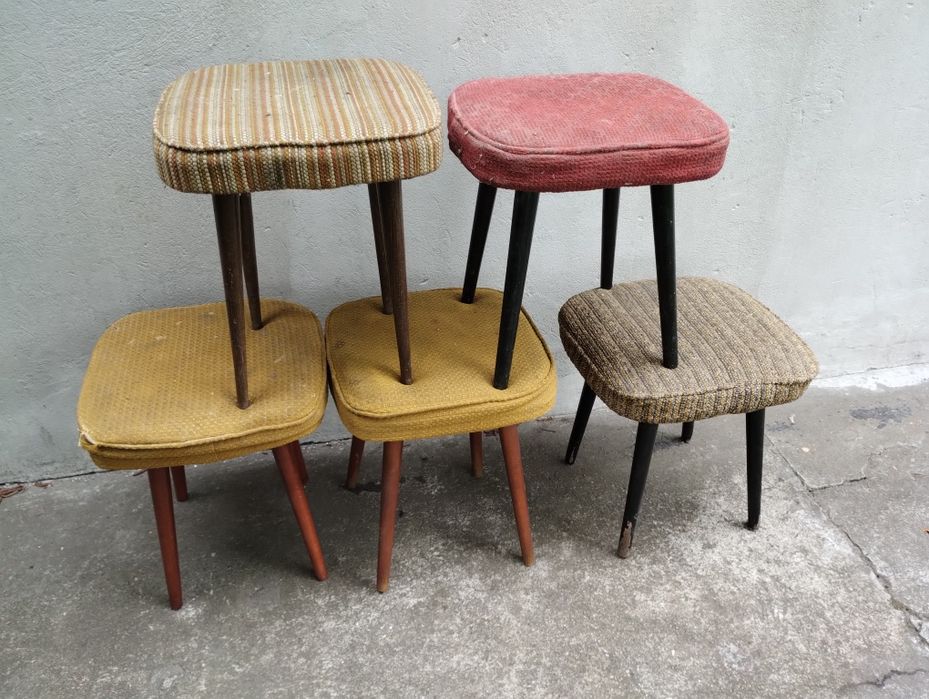 Taboret podnóżek patyczak prl