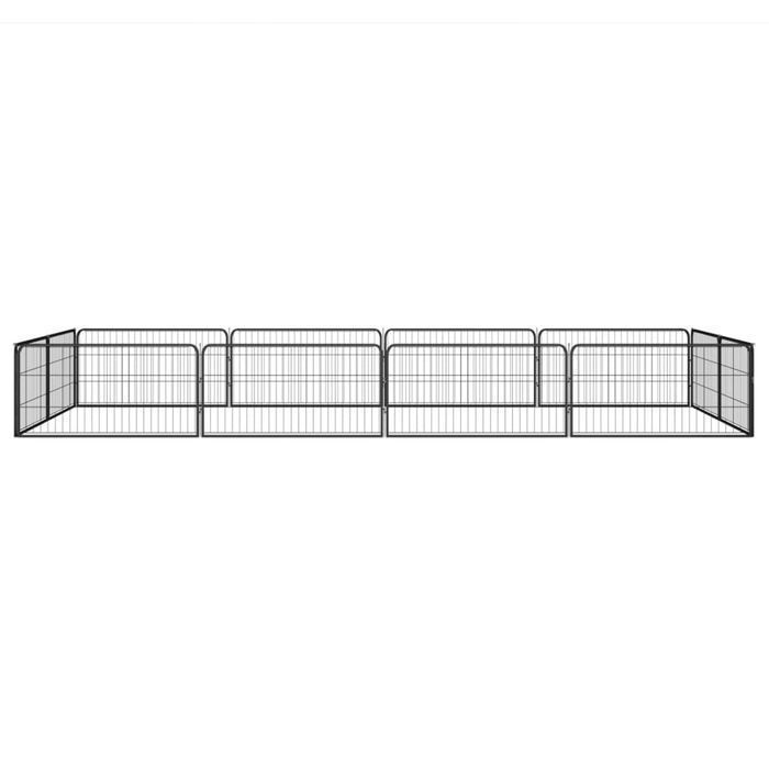 Vidaxl Kojec Dla Psa, 12 Panele, Czarny, 100X50 Cm, Stal