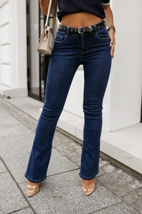 Hit! Spodnie Jeans Dzwony Push UP rozmiar XS/ 27 Pasek Gratis!