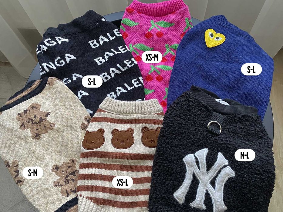 Кофти, худі та светри для собак XS / S / M / L / XL