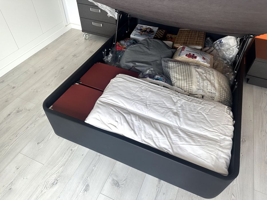 Sommier de polipele preto SPAZIO XTRA 140x190cm com colchão de oferta