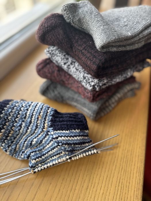 Вʼязані чоловічі шкарпетки. Великий розмір, 45-47.