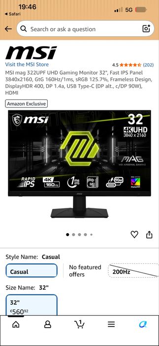 MSI 4K LED 160hz