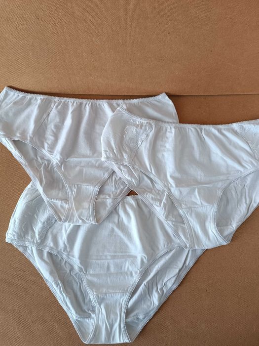 євро 48 / 54-56 набір комплект трусики високі білі батал великі M&S