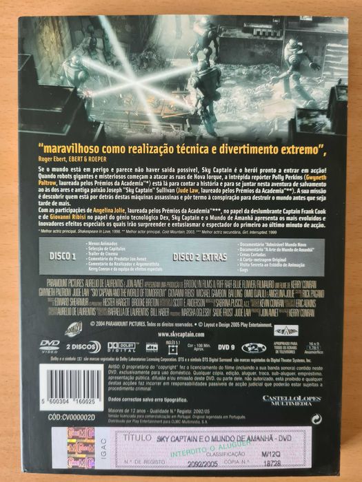 Filme em DVD "Sky Captain e o Mundo de Amanhã"