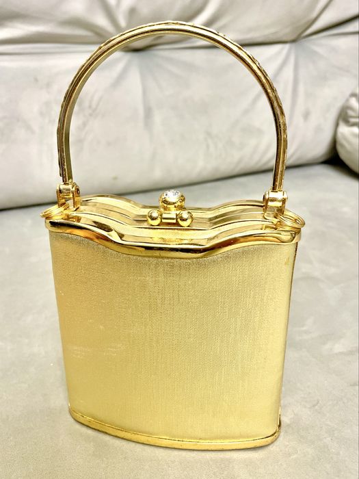 Zlota torebka elegancka kryształy bigiel cyrkonie