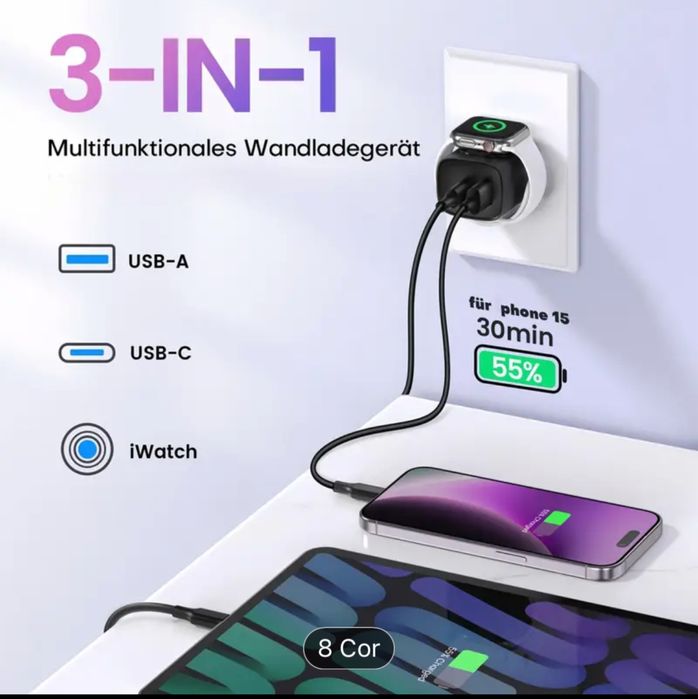 Triple Charger, Wireless, USB A and USB C63823845134723123
