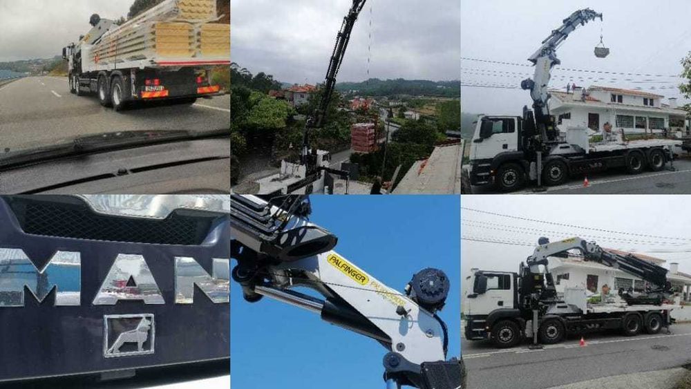 Serviço Aluguer camião grua elevação até 36ml