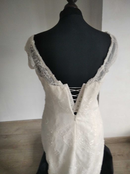 Suknia ślubna ecru, rozm. M