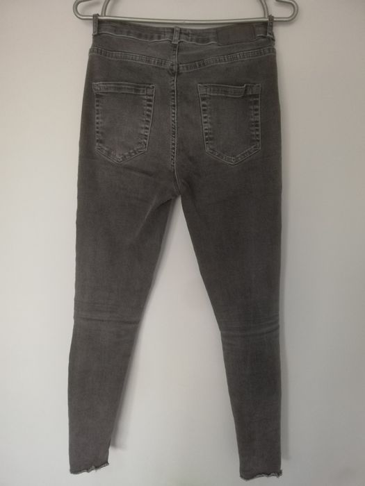 Jeans skinny PIECES  szare ciemne jeansy S