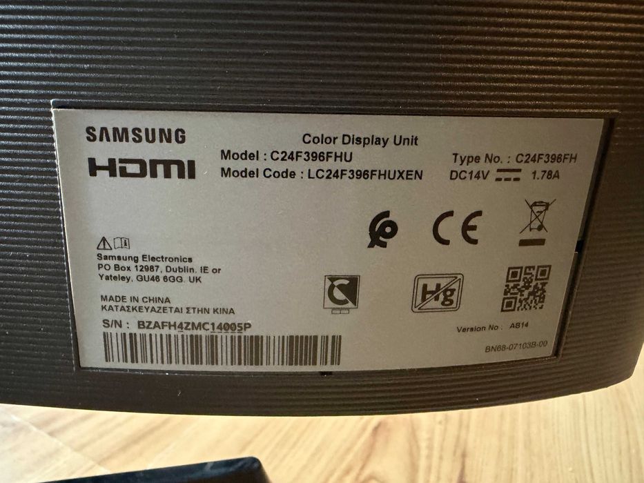 Monitor Samsung C24F396FHU 24" Curved
