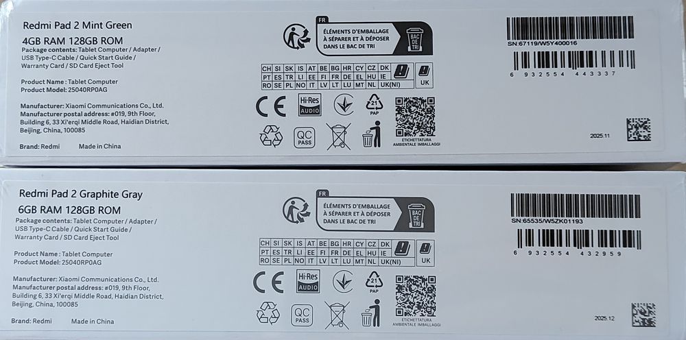 Нові планшети Xiaomi Redmi Pad 2 Wi-Fi 4+128 6+128  Gray/Green/Purple