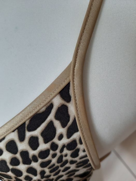 Kostium kąpielowy Calzedonia cobey bikini góra panterka złote troczki