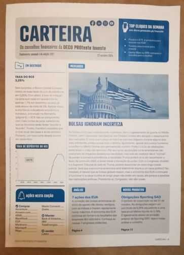 Boletins 1207 I, II, V e 1208 I Carteira Deco Proteste de Outubro
