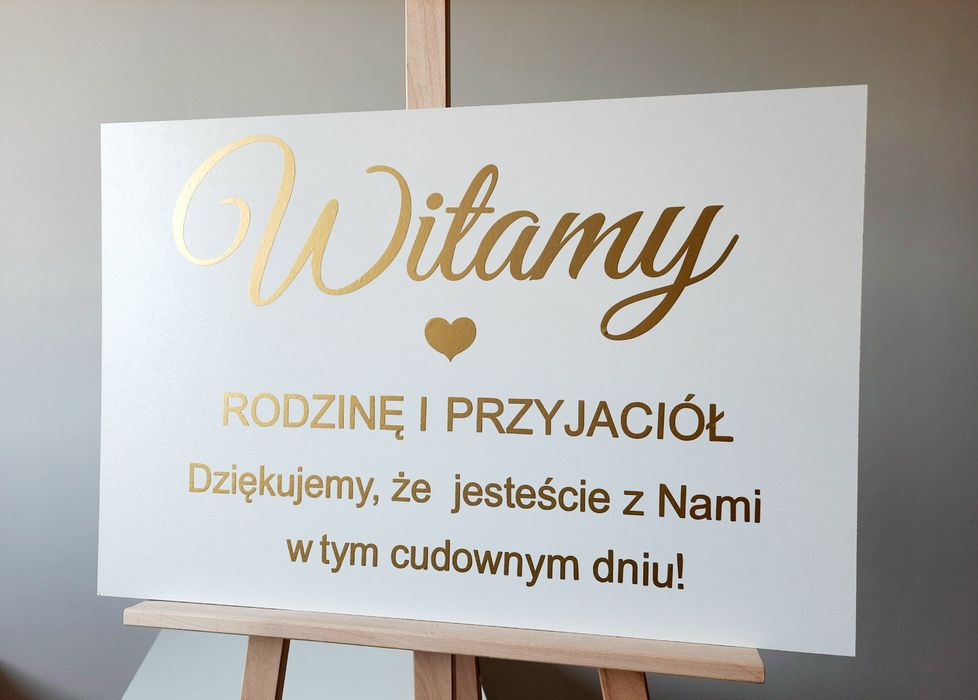 Witamy rodzinę I przyjaciół tablica powitalna tablica ślubna złoty