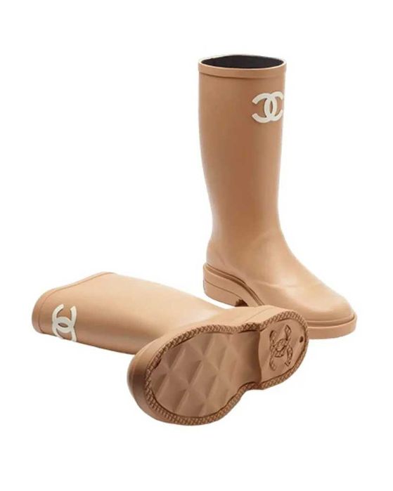 Чоботи Chanel 24C Rubber Rain Boots Beige