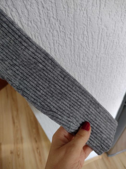 Sweter jasnoszary typu kimono, uniwersalny S/M/L