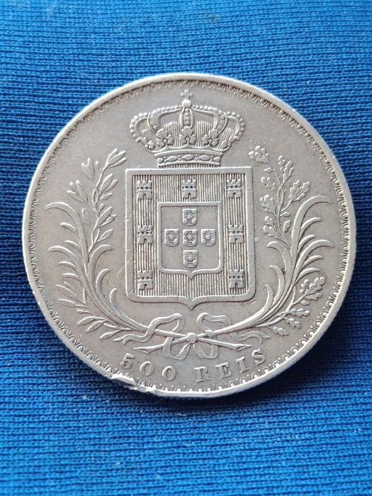 500 reis 1888 D Luís I Prata Antiga Portuguesa