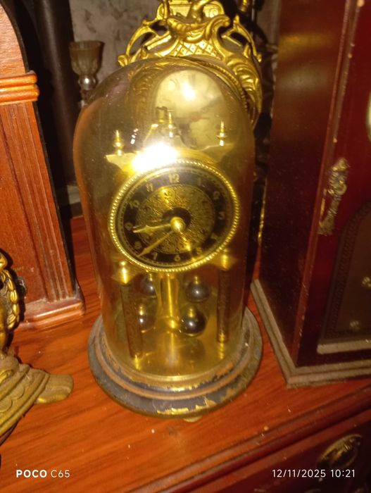 relogio de campana ependulos koma 400dias de corda campana vidro