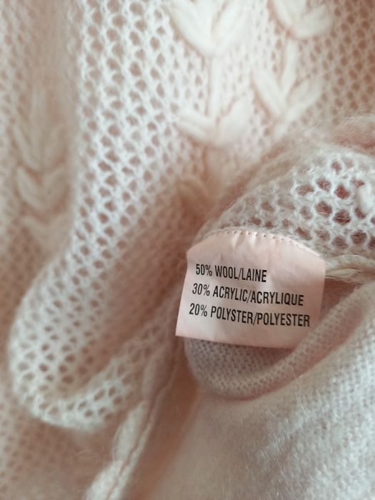 Różowy wełniany sweter damski r. XL 42 Lipo Lipo 50% wełny