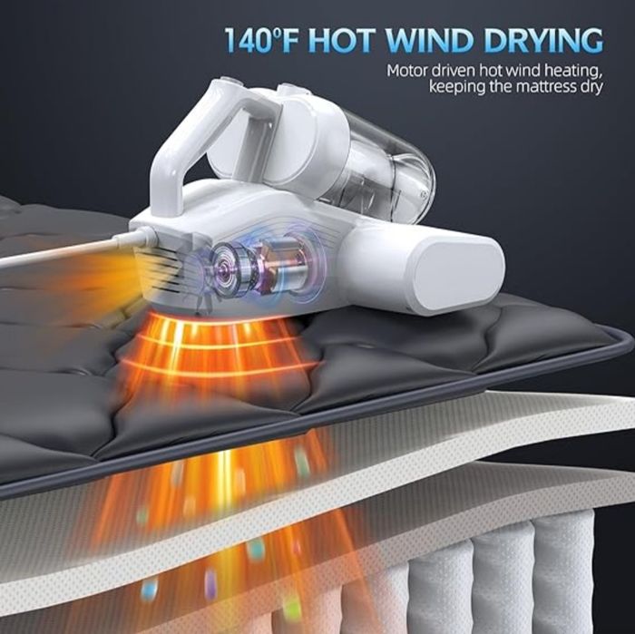 Odkurzacz do Roztoczy do Materacy Sof UV Filtr HEPA 600W Ssanie 16kPa