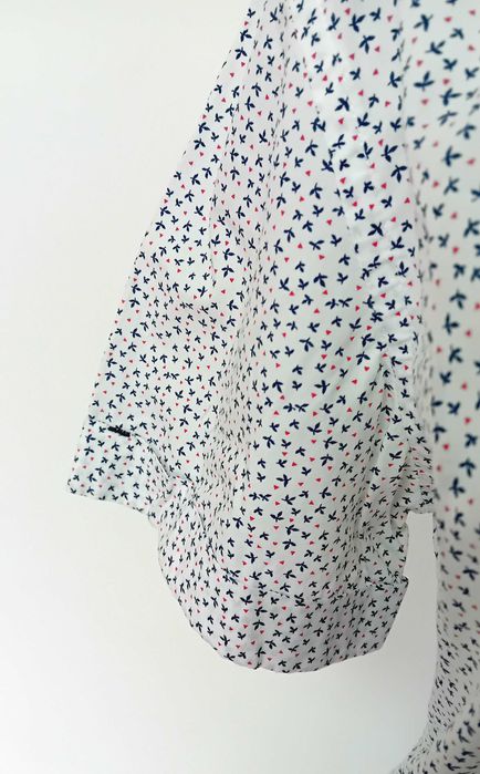 Camisa manga curta - branca com desenhos - S slim fit - Zara