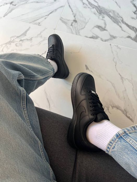 Кросівки Nike Air Force 1 Black | Чорні форси найк