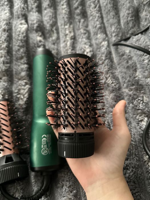 Фен браш vgr 2 в 1 з внасадками 1200вт для швидкого укладання волосся