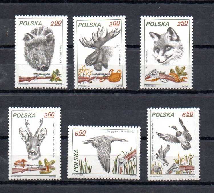 Znaczki Polska - Łowiectwo, zwierzęta łowne - seria czysta